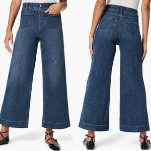 NWT SPANX Cropped Wide Leg Pull On Jeans 2X/2T in Blue